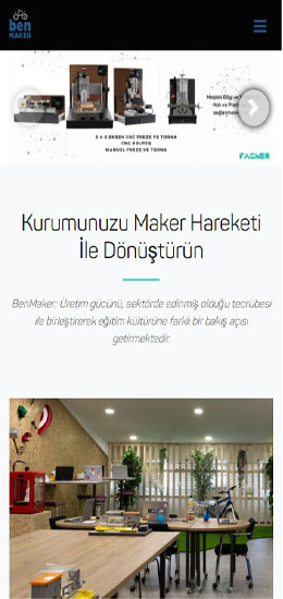 Benmaker Website & E-ticaret Mobil görünümü
